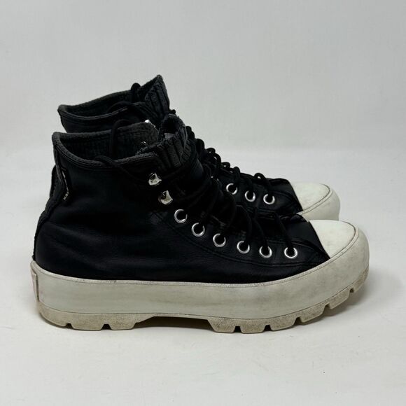 Converse All Star Chuck GoreTex Lugged Soles High Shoes Womens 9.5 Black Leather - Picture 2 of 16